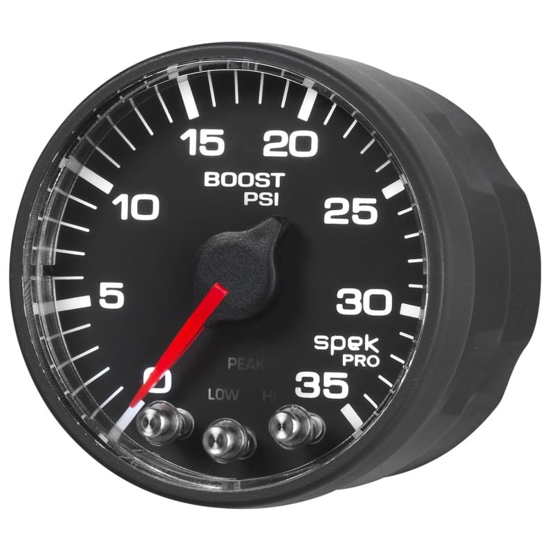 Autometer Spek-Pro Gauge Boost 2 1/16in 35psi Stepper Motor W/Peak & Warn Black/Black - P303328 thumbnail 4