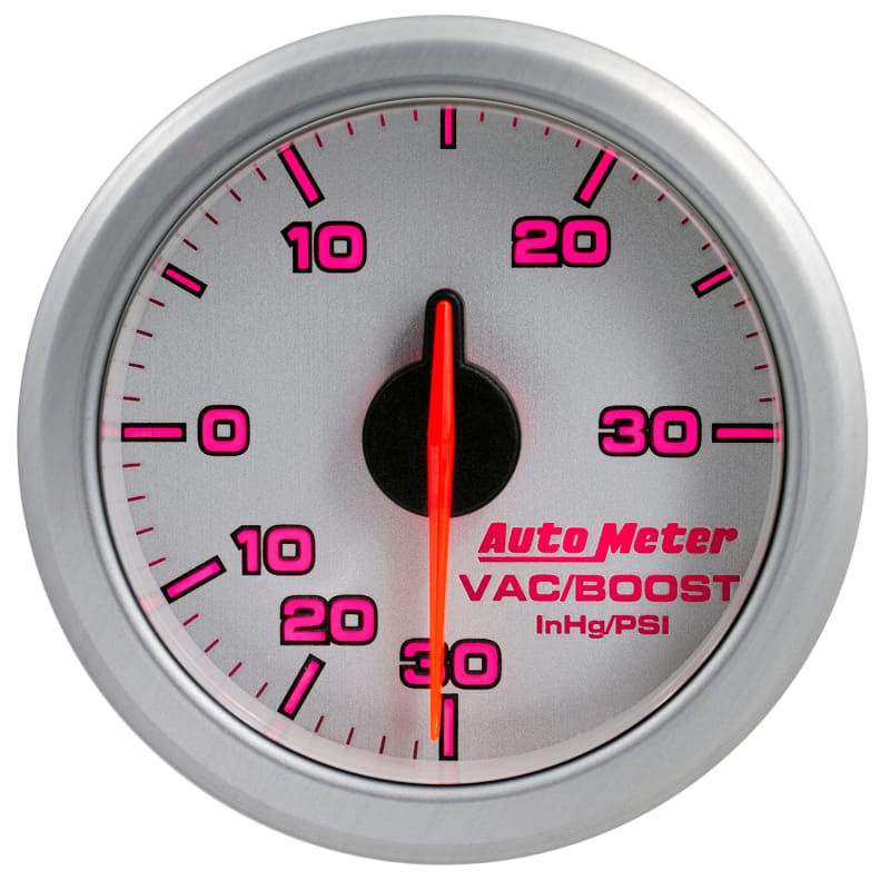 Autometer Airdrive 2-1/6in Boost/Vac Gauge 30in HG/30 PSI - Silver thumbnail 5