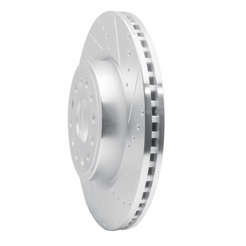 R1 19-25 Ram 1500 Front Right Drilled & Slotted Silver Brake Rotor thumbnail 2