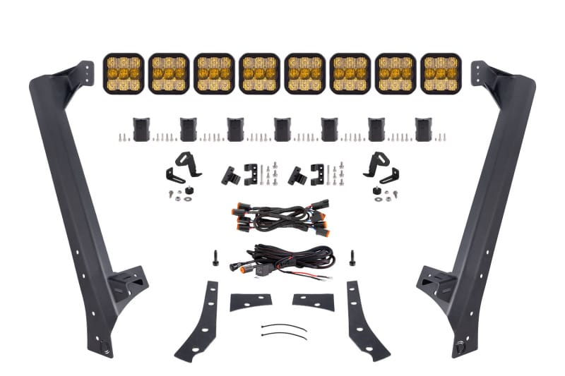 Diode Dynamics Jeep JK SS5 Sport CrossLink Windshield - Yellow Combo Lightbar Kit