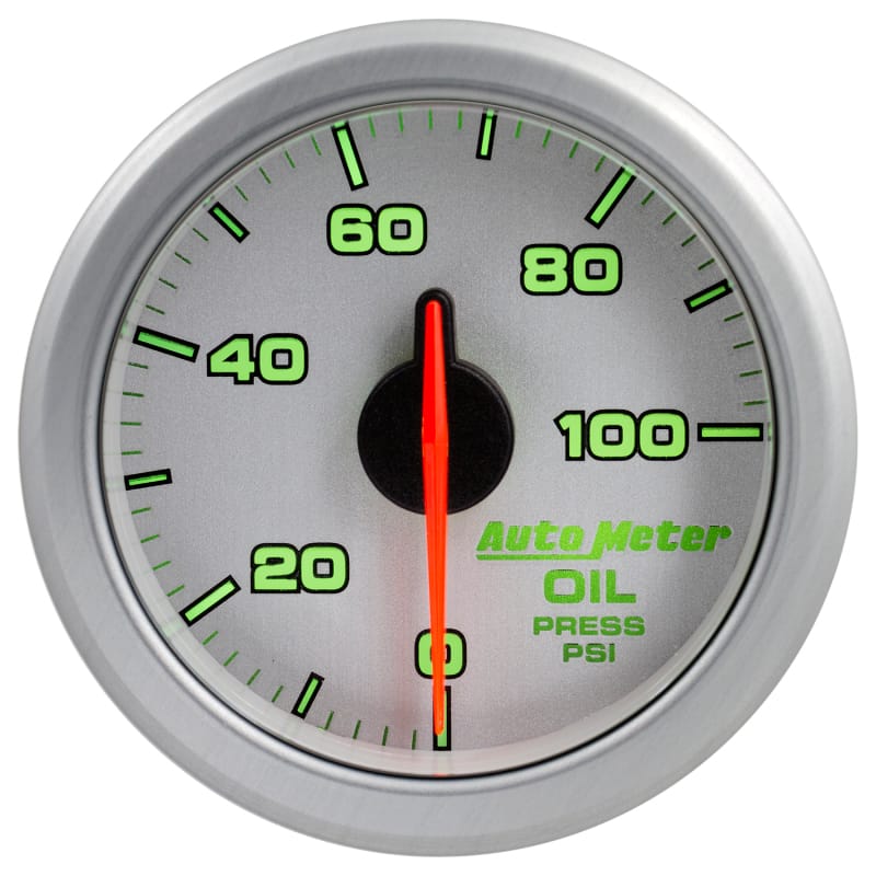 Autometer Airdrive 2-1/6in Oil Pressure Gauge 0-100 PSI - Silver thumbnail 3