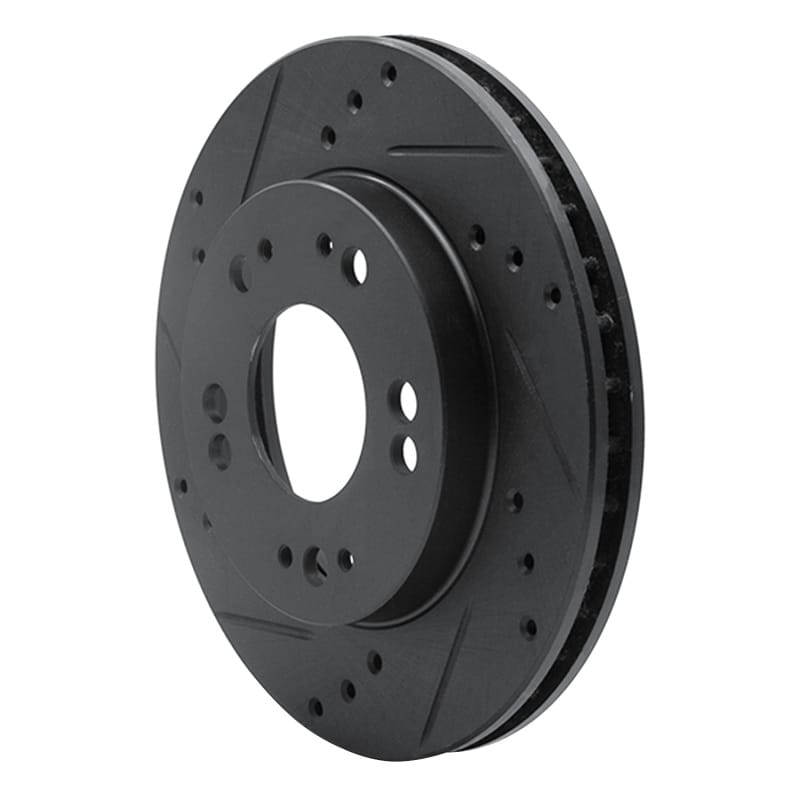 R1 90-05 Chrysler SEBRING Front Left Drilled & Slotted Black Brake Rotor thumbnail 2