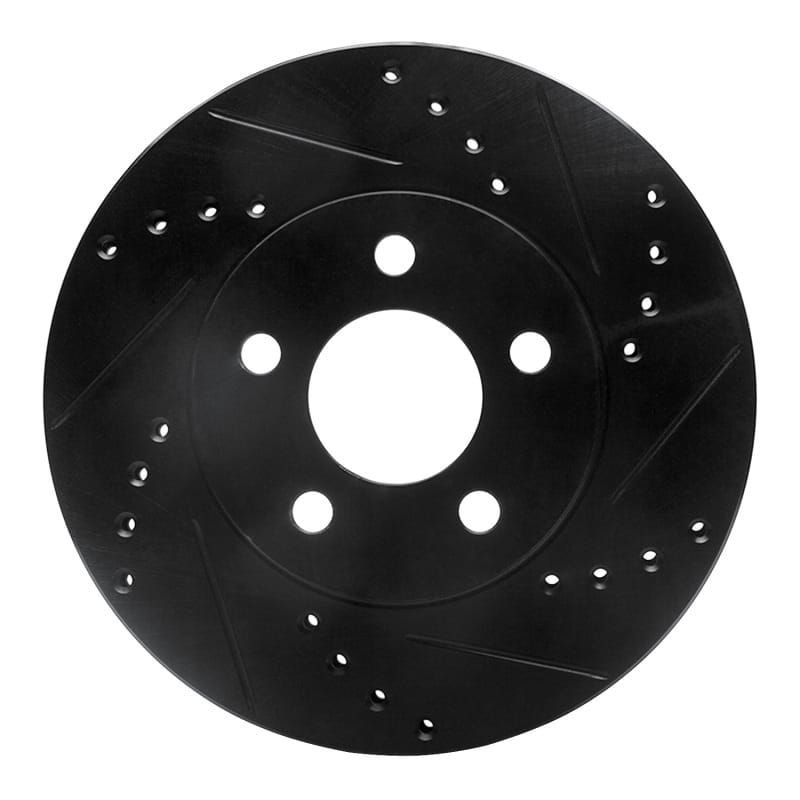 R1 00-05 Chrysler Neon Front Right Drilled & Slotted Black Brake Rotor