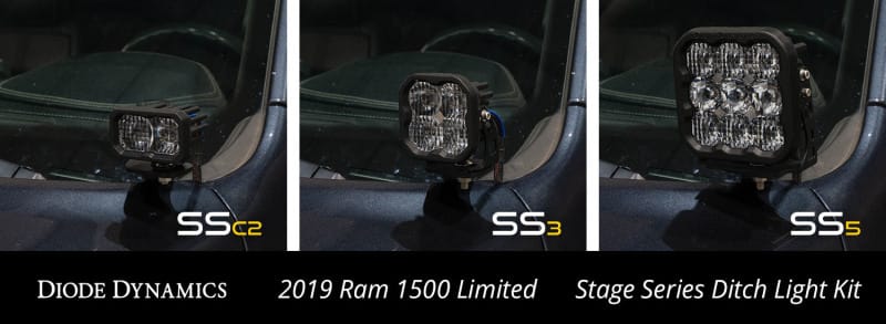 Diode Dynamics Stage Series Ditch Light Kit for 2019-Present Ram C2 - Pro White Combo thumbnail 7