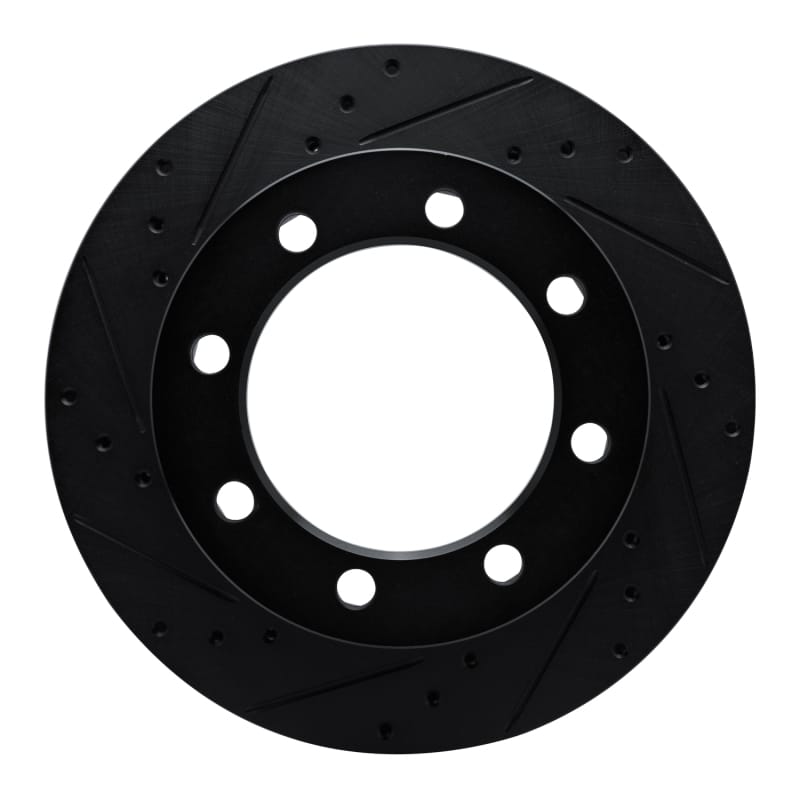 R1 80-93 Dodge W250 Front Left Drilled & Slotted Black Brake Rotor