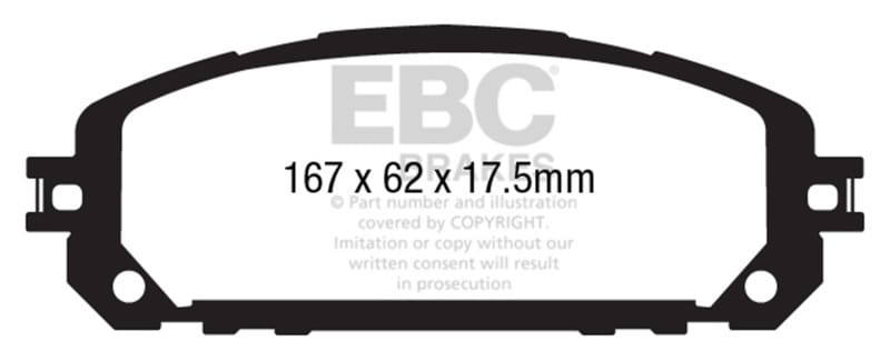 EBC 2019+ Jeep Cherokee 2.0T Extra Duty Front Brake Pads thumbnail 2