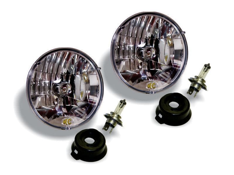 KC HiLiTES Universal/97-06 Jeep TJ 7in. Halogen H4 DOT Headlight 55/60w Lexan (Pair Pack System)