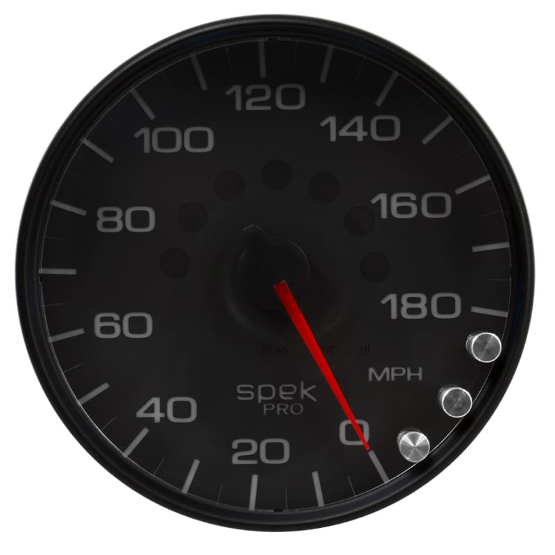 Autometer Spek-Pro Gauge Speedometer 5in 180 Mph Elec. Programmable Black/Black - P23032 thumbnail 2