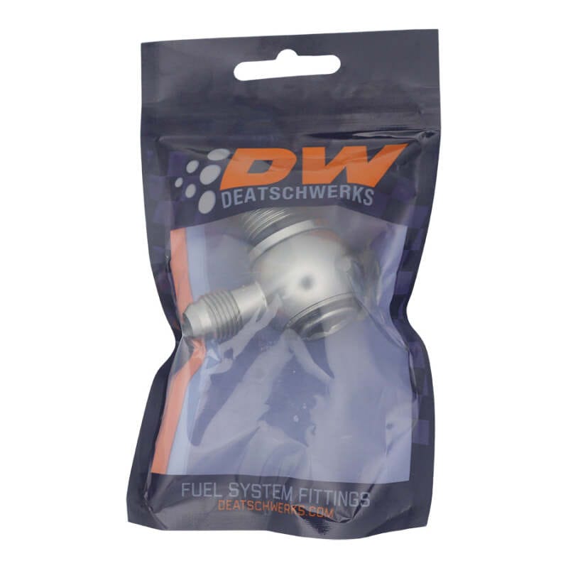 DeatschWerks 10AN ORB Male to 6AN Male Flare Low Profile 90-Degree Swivel - Anodized DW Titanium thumbnail 2