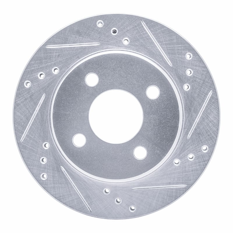R1 95-96 Dodge Neon (USA/Canada) Front Right Drilled & Slotted Silver Brake Rotor