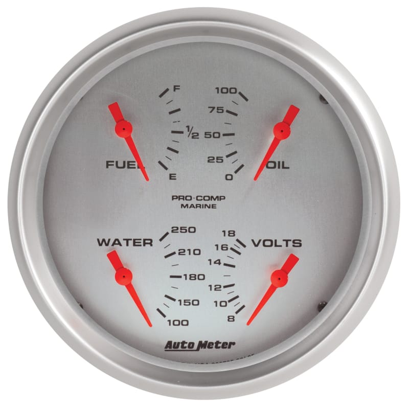 Autometer Marine Silver 5in Ultra-Lite 100 PSI