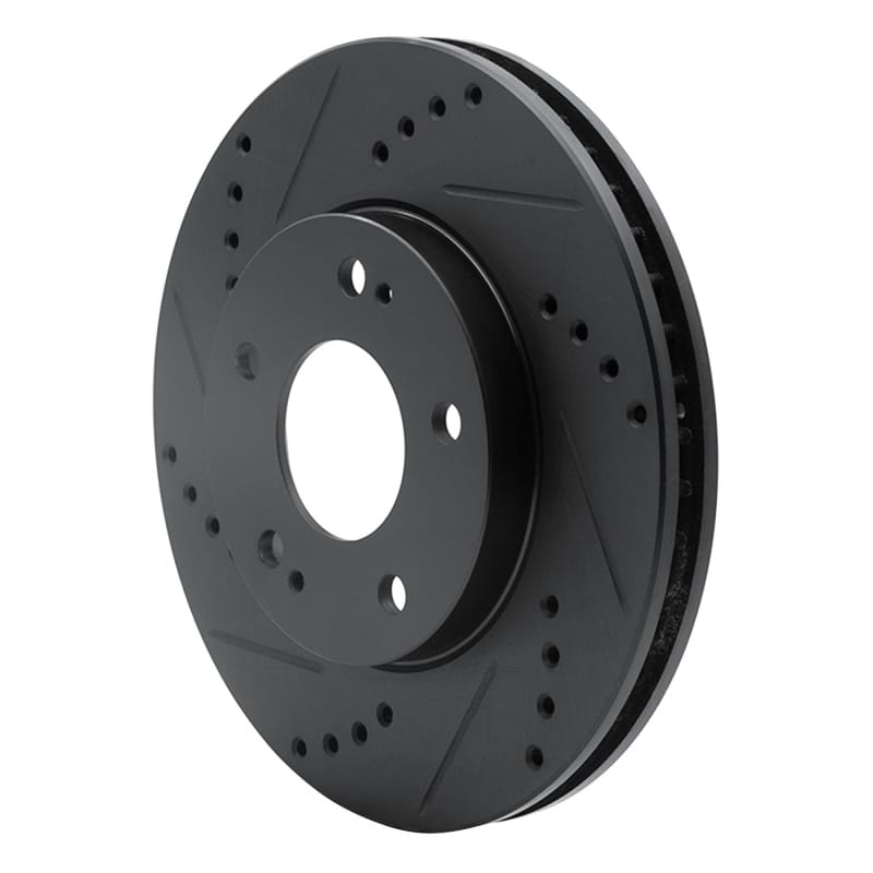 R1 00-24 Chrysler SEBRING Front Left Drilled & Slotted Black Brake Rotor thumbnail 2