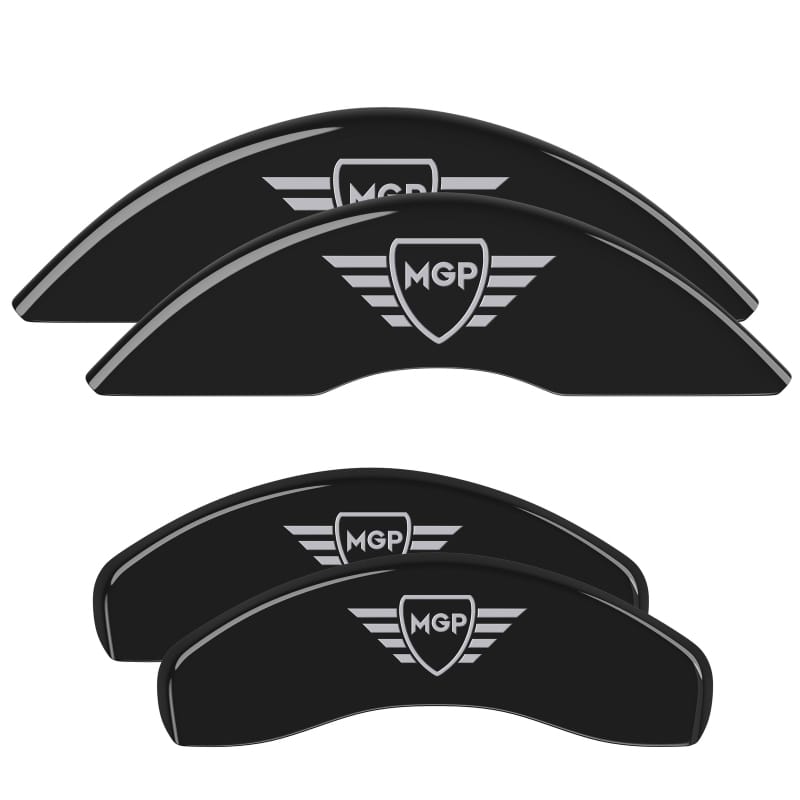 MGP 4 Caliper Covers Engraved Front & Rear MGP Black finish silver ch - 12200SMGPBK