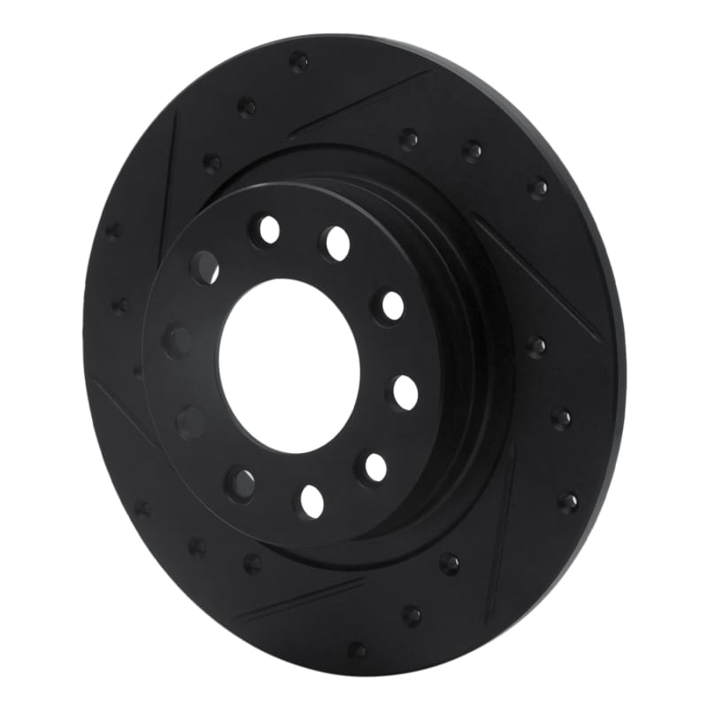 R1 13-16 Dodge Dart Rear Left Drilled & Slotted Black Brake Rotor thumbnail 2