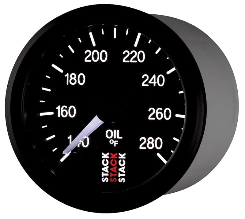 Autometer Stack 52mm 140-280 Deg F 1/8in NPTF Male Pro Stepper Motor Oil Temp Gauge - Black thumbnail 3