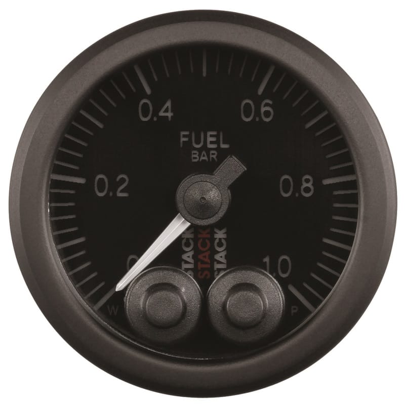 Autometer Stack 52mm 0-1 Bar M10 Male Pro-Control Fuel Pressure Gauge - Black thumbnail 2