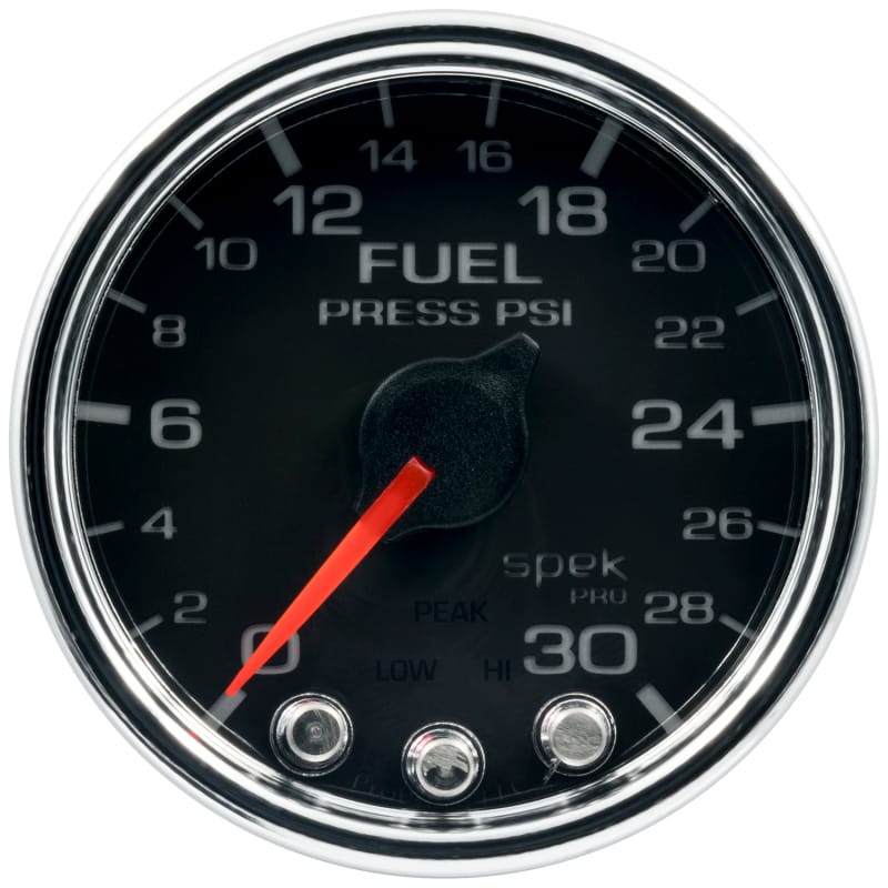 Autometer Spek-Pro Gauge Fuel Press 2 1/16in 30psi Stepper Motor W/Peak & Warn Blk/Chrm - P316318 thumbnail 4