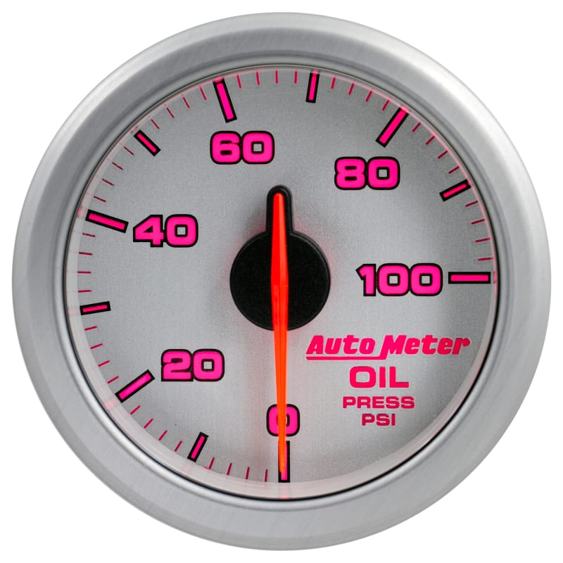 Autometer Airdrive 2-1/6in Oil Pressure Gauge 0-100 PSI - Silver thumbnail 5