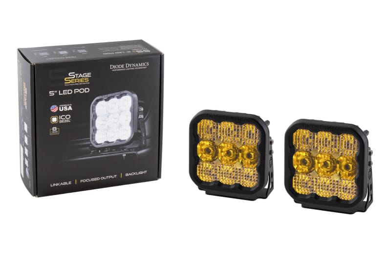 Diode Dynamics SS5 LED Pod Sport - Yellow Combo (Pair) thumbnail 3
