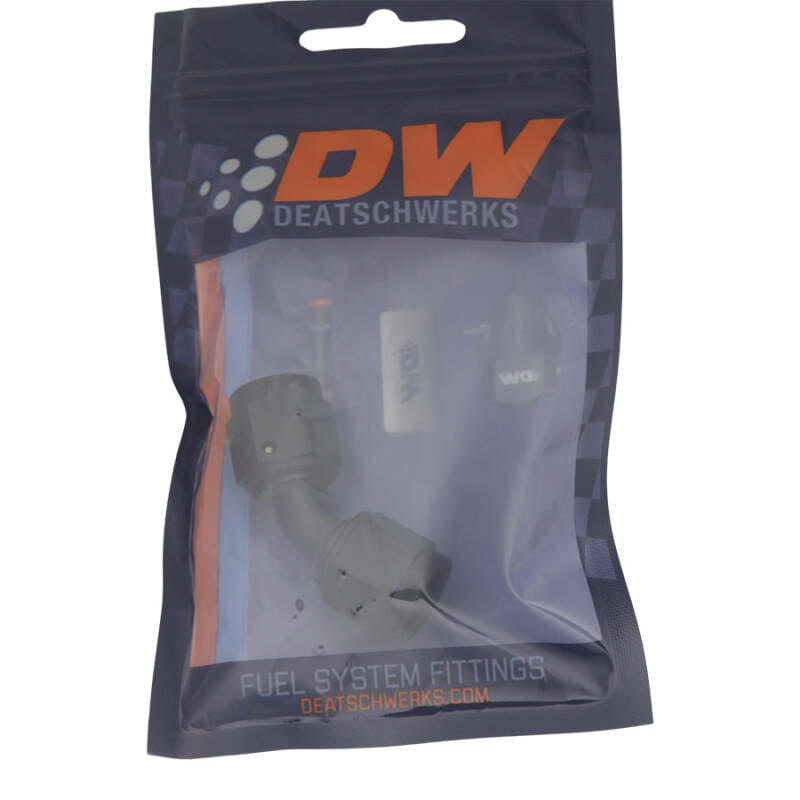 DeatschWerks 6AN Flare Female Swivel 45-Degree to 6AN Flare Female Swivel - Anodized Matte Black thumbnail 2