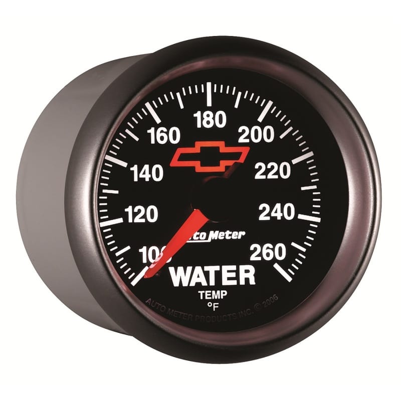 AutoMeter Gauge Water Temp 2-1/16in. 100-260 Deg. F Digital Stepper Motor Chevy Red Bowtie Black thumbnail 5