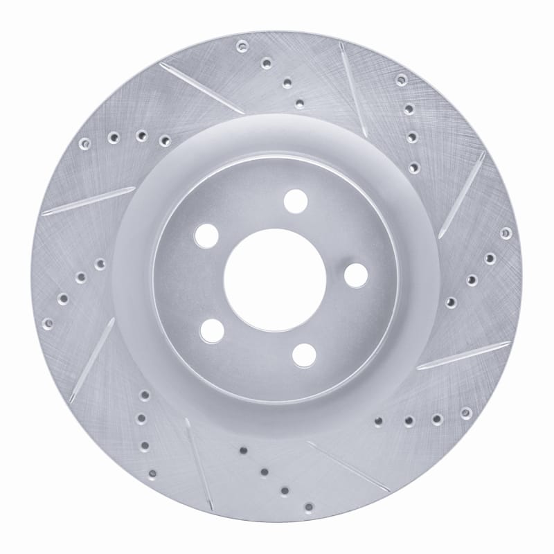 R1 05-23 Chrysler 300 Front Right Drilled & Slotted Silver Brake Rotor - 631-39019R