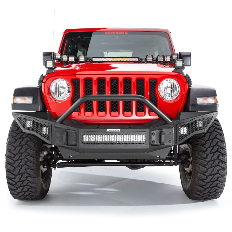Go Rhino 07-20 Jeep Wrangler JL/JLU/JK/JKU/Gladiator JT Rockline Full Width Bumper w/ Overrider thumbnail 3