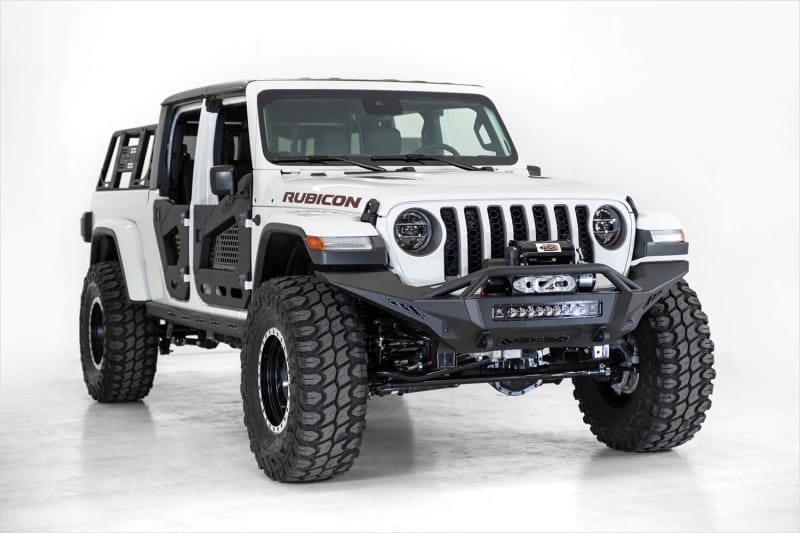 Addictive Desert Designs 2020 Jeep Gladiator JT Stealth Fighter Front Bump w/ Top Hoop & Winch Mount thumbnail 2