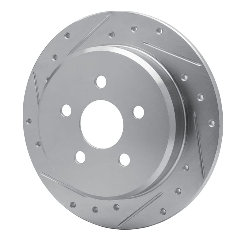 R1 03-10 Chrysler PT Cruiser Rear Left Drilled & Slotted Silver Brake Rotor thumbnail 2