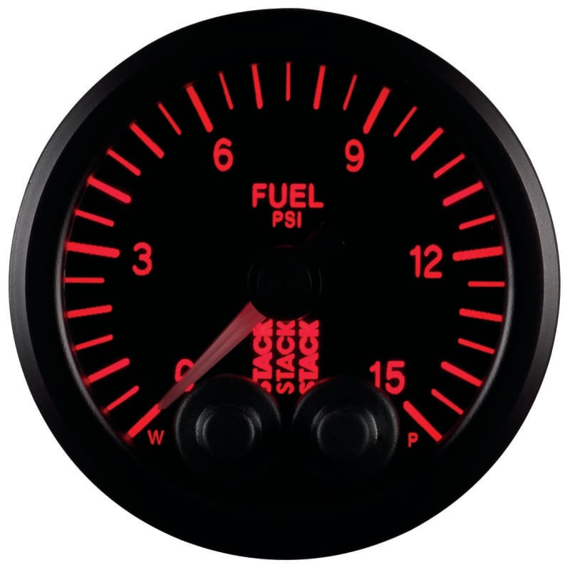Autometer Stack 52mm 0-15 PSI 1/8in NPTF Male Pro-Control Fuel Pressure Gauge - Black thumbnail 8
