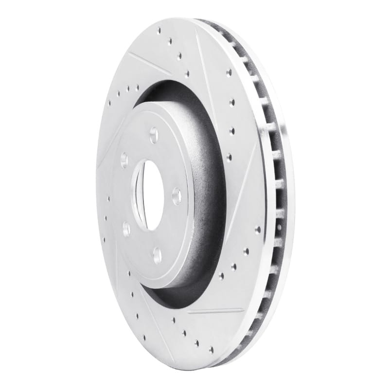 R1 06-10 Jeep Grand Cherokee Front Right Drilled & Slotted Silver Brake Rotor thumbnail 2