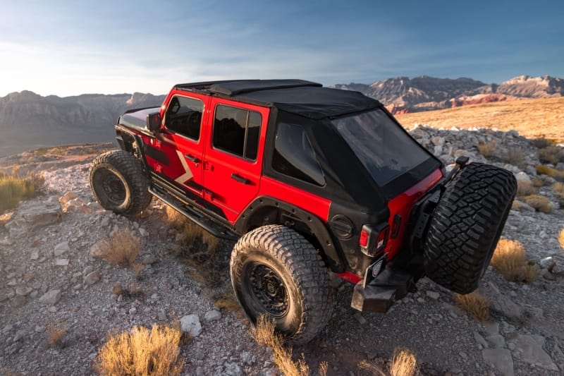 Rugged Ridge 2018+ Jeep Wrangler JLU 4 Dr Black Diamond Stitch Cloth Voyager Top (Tinted) thumbnail 3