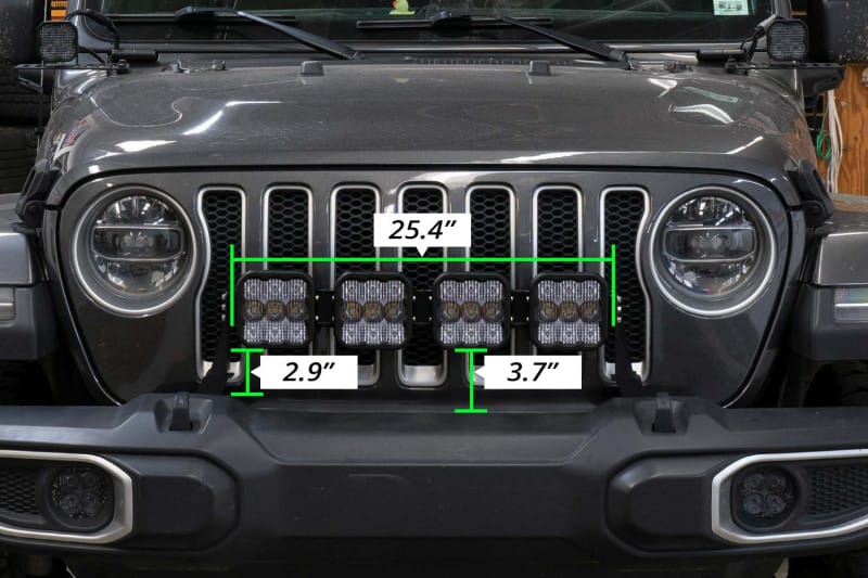 Diode Dynamics Jeep JL SS5 4-Pod CrossLink Grille Lightbar Kit Pro - Yellow Combo thumbnail 5