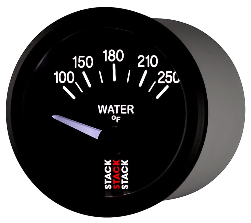 Autometer Stack 52mm 100-250 Deg F 1/8in NPTF Electric Water Temp Gauge - Black thumbnail 3