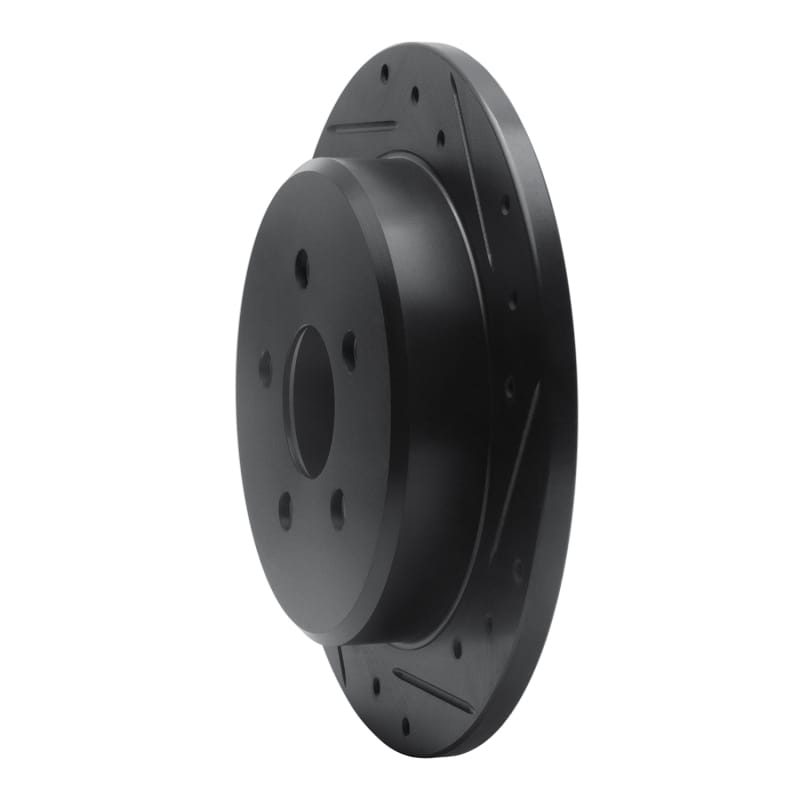 R1 03-10 Chrysler PT Cruiser Rear Right Drilled & Slotted Black Brake Rotor thumbnail 2