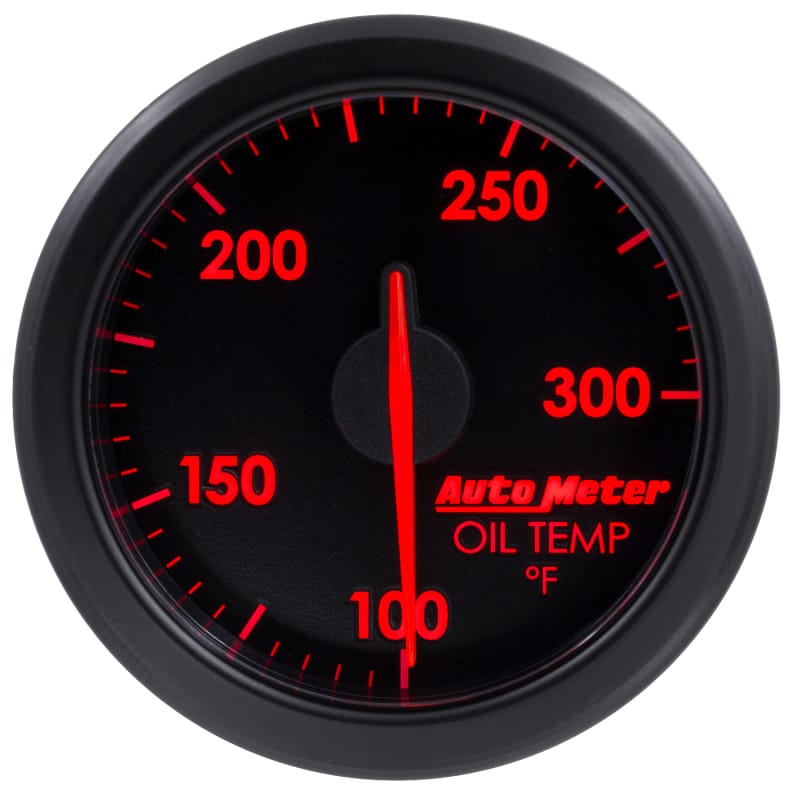 Autometer Airdrive 2-1/6in Oil Temp Gauge 100-300 Degrees F - Black thumbnail 6