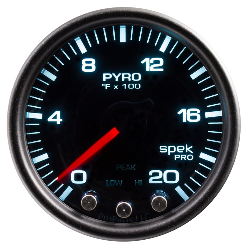 Autometer Spek-Pro Gauge Pyro. (Egt) 2 1/16in 2000f Stepper Motor W/Peak & Warn Blk/Smoke/Blk thumbnail 4