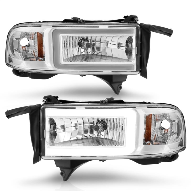 ANZO 94-02 Dodge RAM Crystal Headlight - w/ Light Bar Chrome Housing thumbnail 2