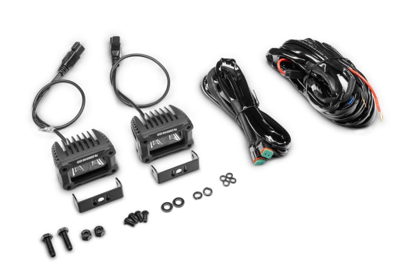 Go Rhino Xplor Bright Series Rectangle LED Spot Light Kit (Surface/Thread Stud Mnt) 3x2 - Blk (Pair) thumbnail 2