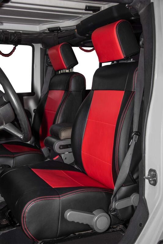 PRP 07-10 Jeep Wrangler JK Front Seat Covers/2 door or 4 door (Pair) - Black/Red thumbnail 2