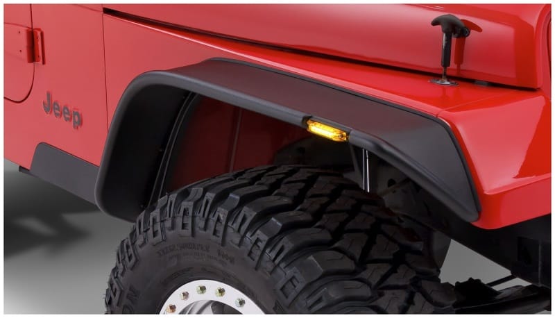 Bushwacker 87-95 Jeep Wrangler Flat Style Flares 4pc Excludes Renegade - Black thumbnail 2