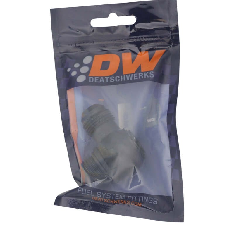 DeatschWerks 10AN ORB Male to 10AN Male Flare Low Profile 90-Degree Swivel - Anodized Matte Black thumbnail 2