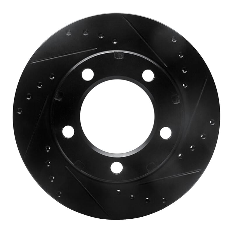 R1 80-93 Dodge W100 Front Right Drilled & Slotted Black Brake Rotor