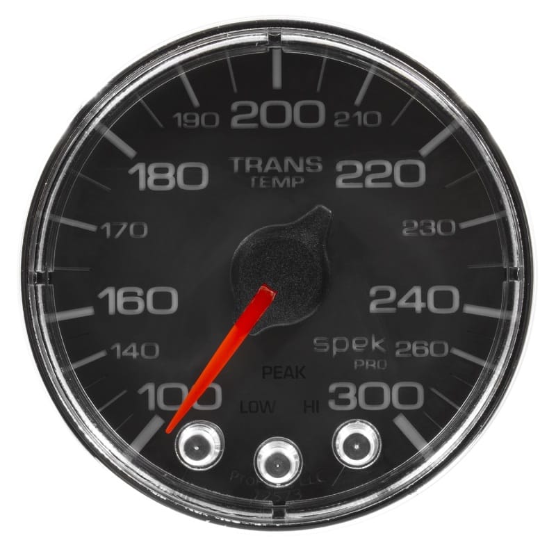 Autometer Spek-Pro Gauge Water Temp 2 1/16in 300f Stepper Motor W/Peak & Warn Blk/Chrm - P346318 thumbnail 2
