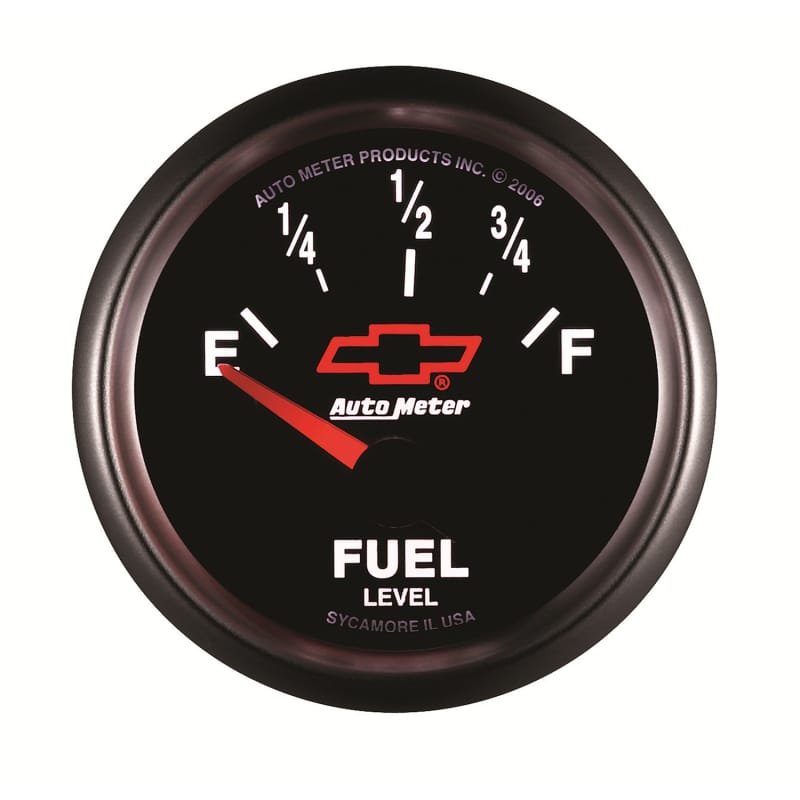 Autometer GM Bowtie Black 2-1/16 Fuel Level, 0-90 , Air-Core 8-18V thumbnail 4