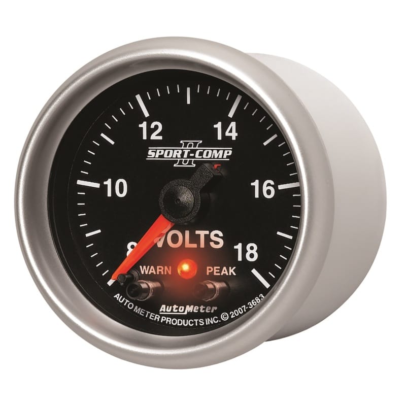 Autometer Sport-Comp II 2-1/16in Digital Voltmeter Gauge - 18V thumbnail 2