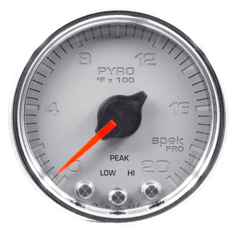 Autometer Spek-Pro Gauge Pyro. (Egt) 2 1/16in 2000f Stepper Motor W/Peak & Warn Slvr/Chrm - P31021 thumbnail 2