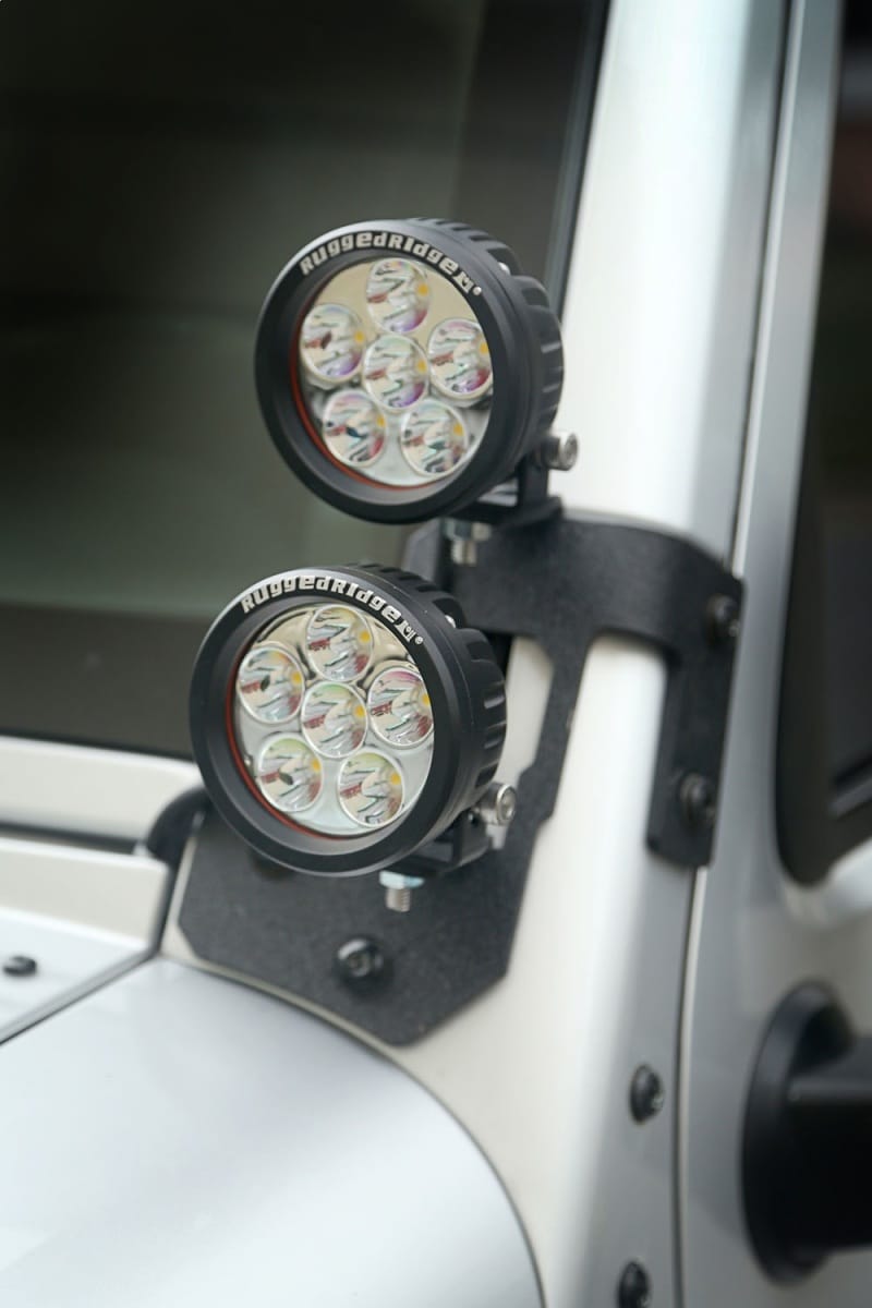 Rugged Ridge 07-18 Jeep Wrangler JK Textured Black A Pillar Light Mount thumbnail 2