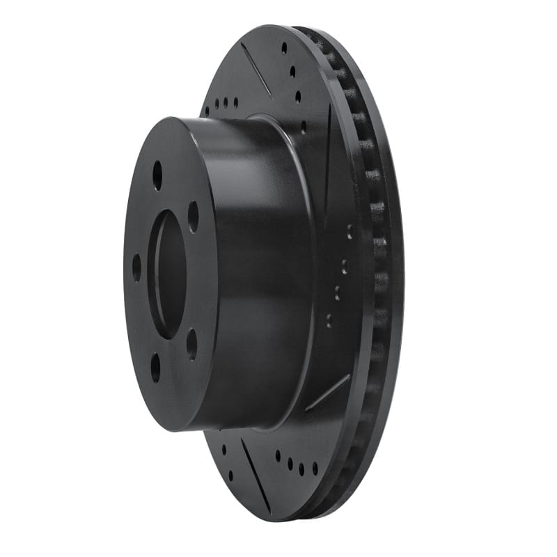 R1 99-06 Jeep Wrangler Front Right Drilled & Slotted Black Brake Rotor thumbnail 2
