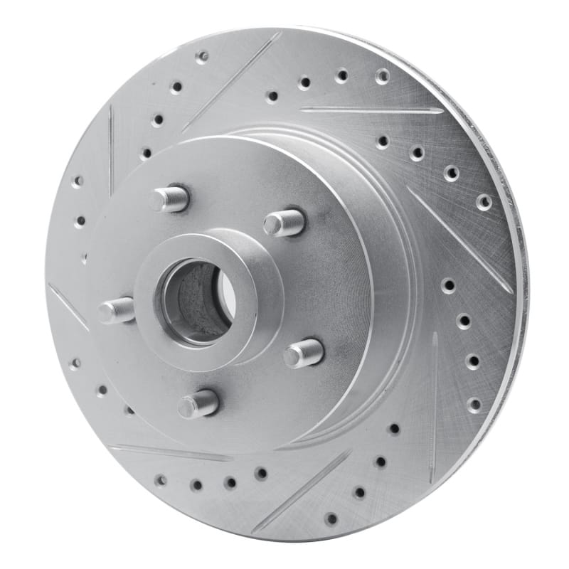 R1 1987-1990 Dodge Dakota RWD Front Left Drilled & Slotted Silver Brake Rotor thumbnail 2
